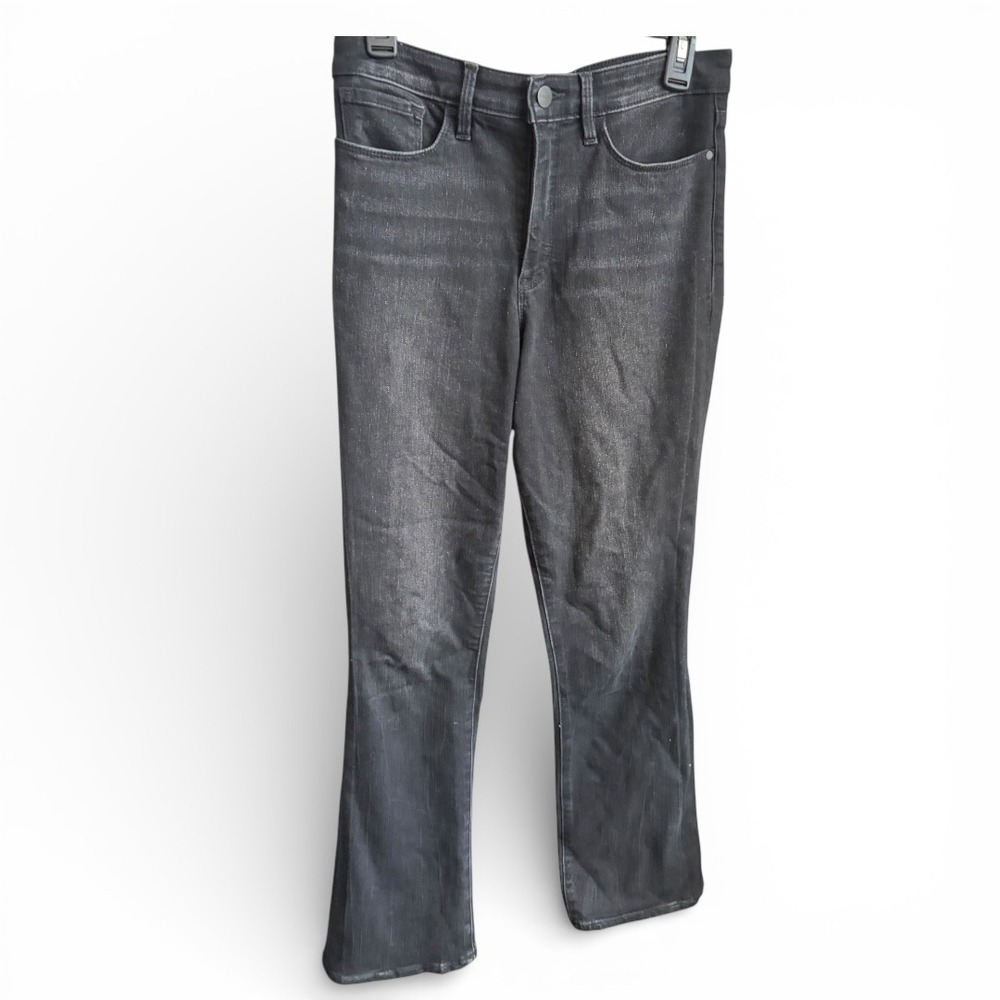 Athleta Black Washed High Rise Jeans Kick Flare Tall 8T
